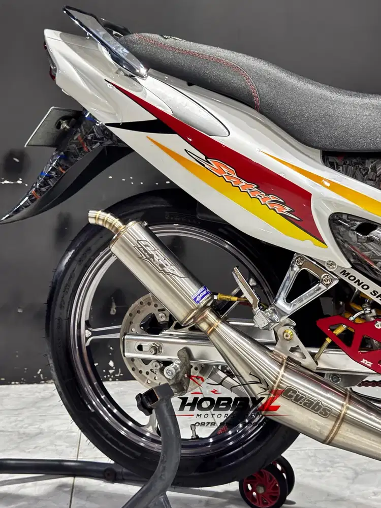 Suzuki satria hiu 120R Lscm merah putih modif ninja hedon 2004,mantap