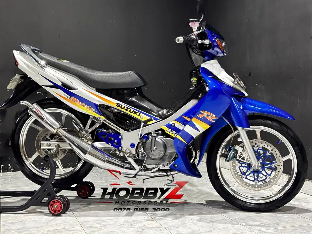 Suzuki satria hiu 120R Lscm biru putih modif ninja hedon 2004,mantap