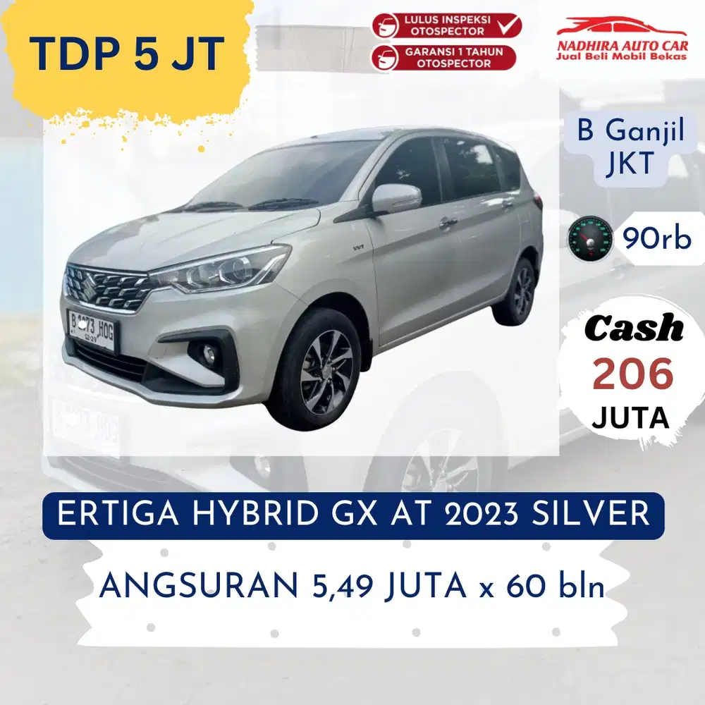 Dp Hanya 5 Juta Suzuki Ertiga GX Hybrid AT 2023 Silver