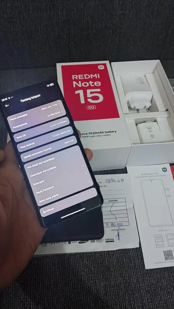 Redmi note 15 5G 8/256 Fullset Mulus