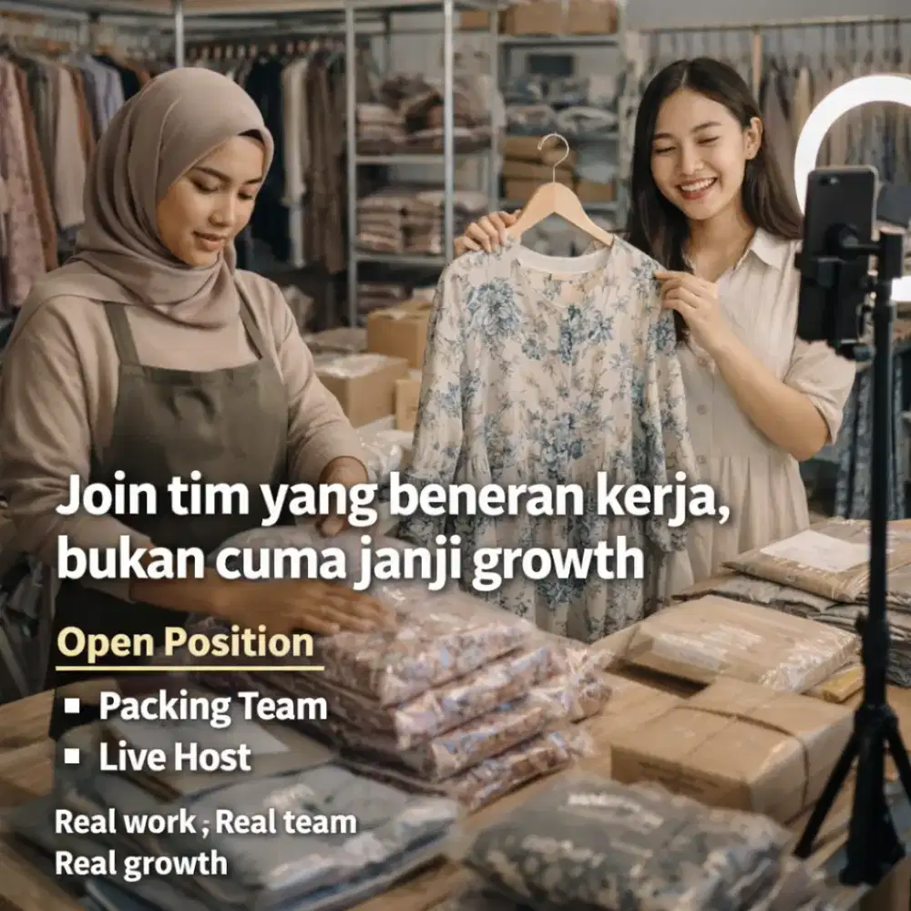 Lowongan Kerja Online Shop Fashion - Packing Team & Host Live