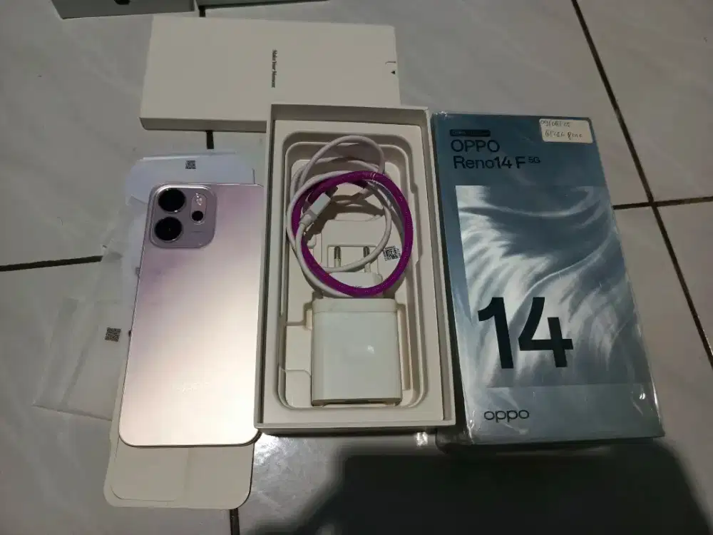 Oppo reno 14f 5G ram 8/256 gb second fullset ori