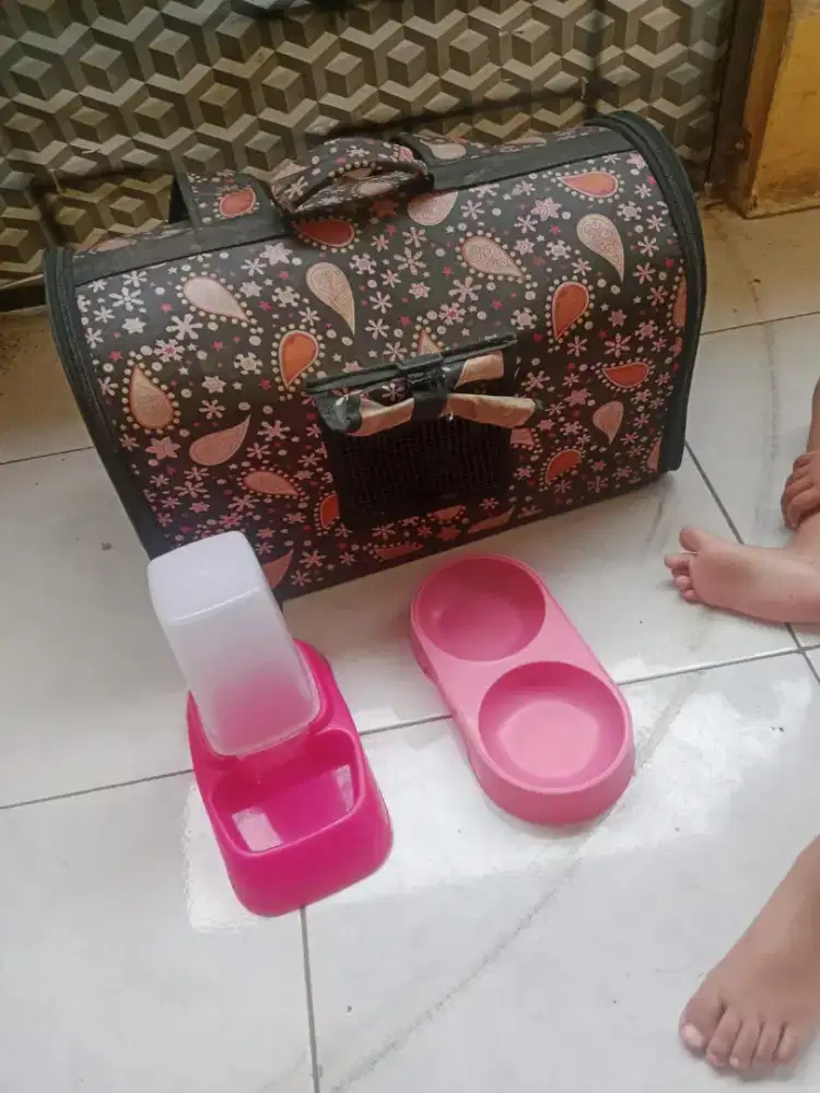 Jual tas kucing sama tempat makan