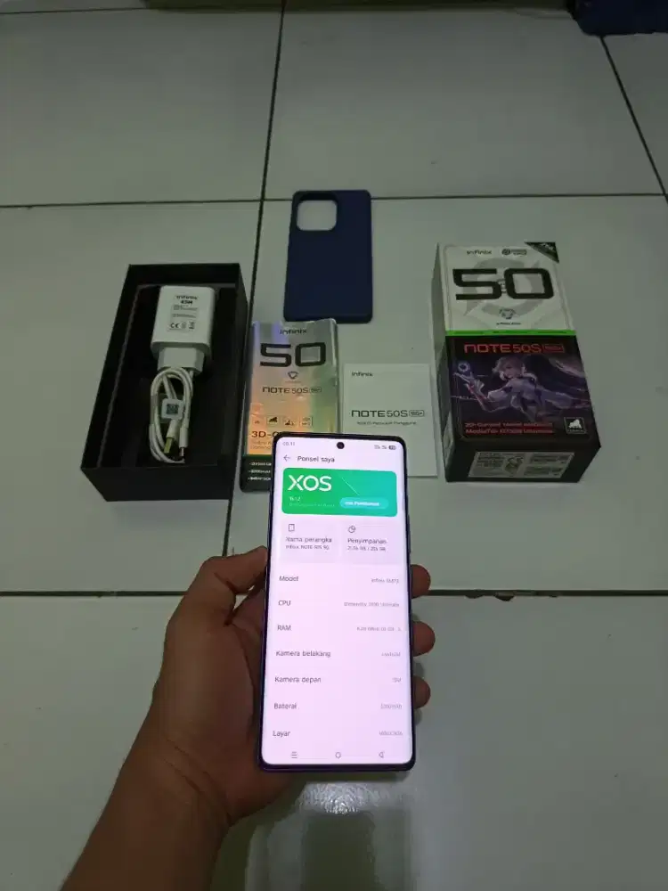 Infinix Note 50S 5G+ Marine Drift RAM 8+8/256GB Fullset Mulus No Minus