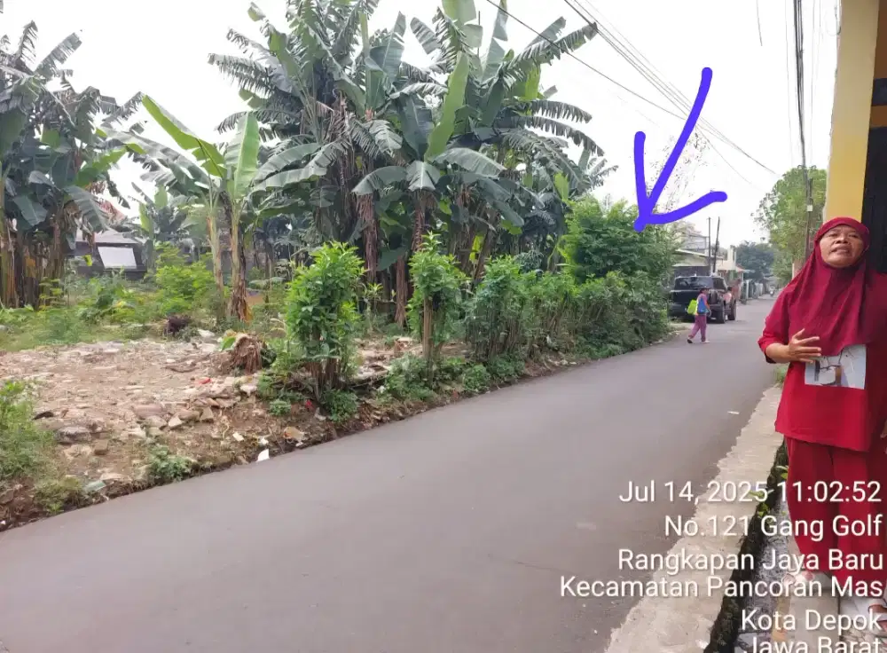 Jual BU tanah strategis dekat Tol jalan raya Maruyung Depok