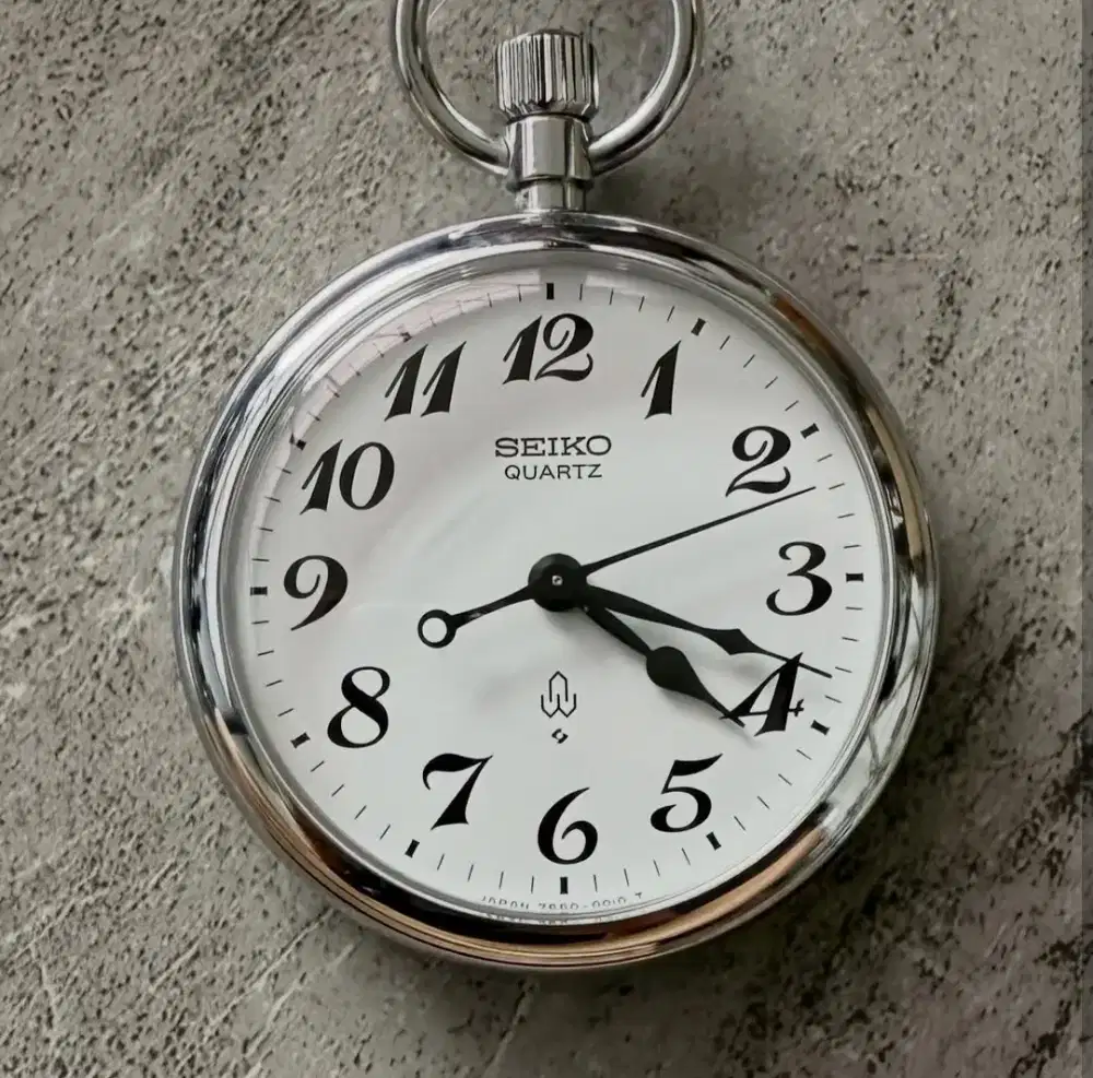 Jam Kantong Saku SEIKO Quartz 7550-0010 ACRP Pocket Watch ORIGINAL