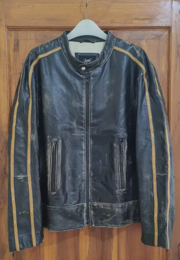 Jaket kulit cafe racer vintage Gipsy german origin