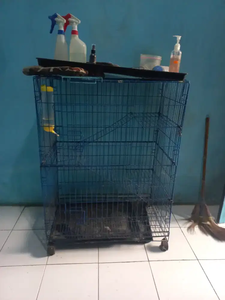 Kandang kucing lipat tingkat 3