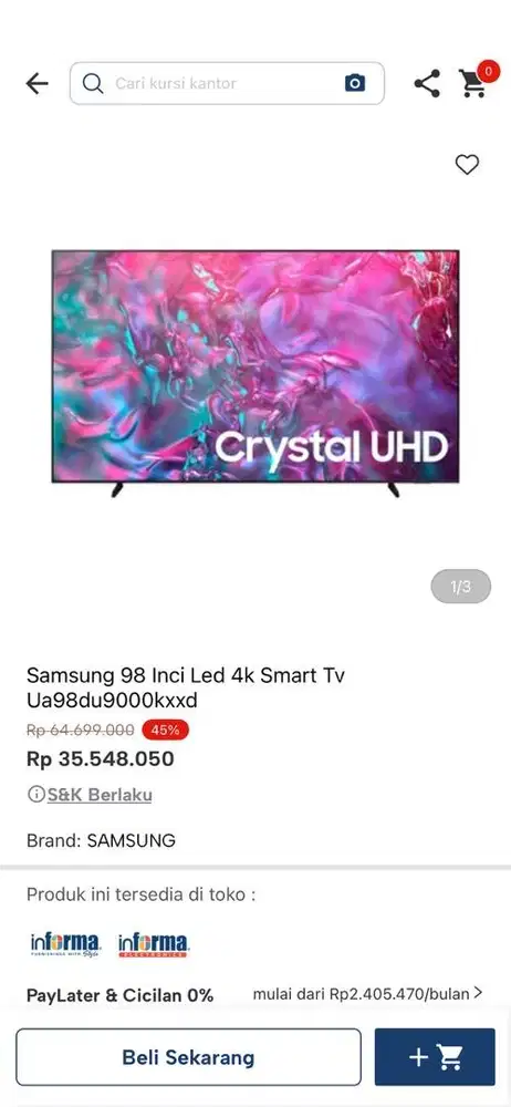 tv samsung 98 inc
