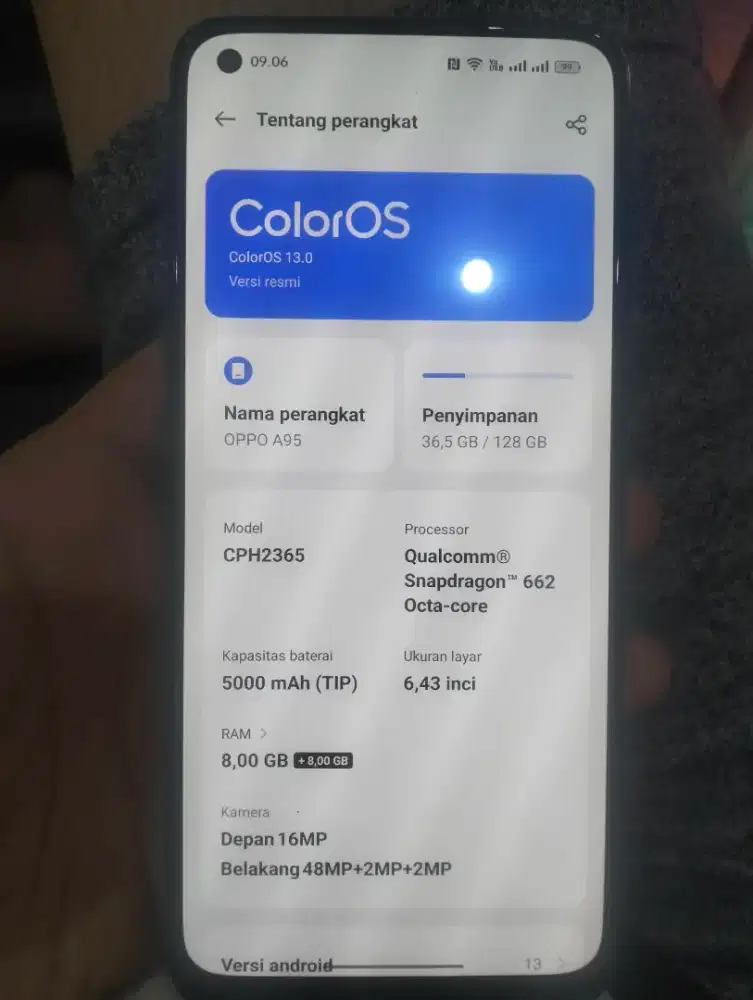 OPPO A95 HP dan Charger