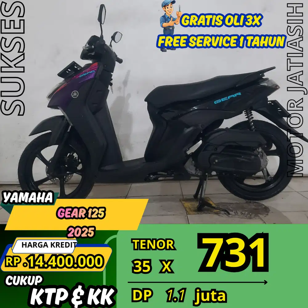 PROMO SPESIAL YAMAHA GEAR 125 2025 DP MINIM SYARAT CUKUP KTP DAN KK