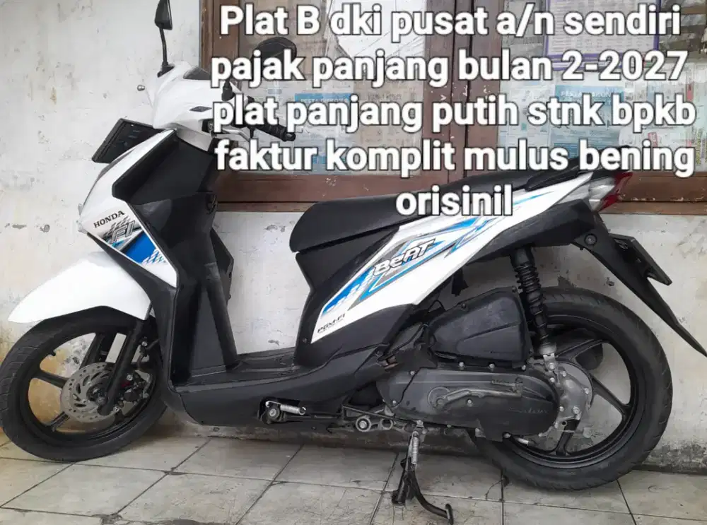 Honda beat f1 2014 cw asli putih B dki pusat pajak panjang 1 thm