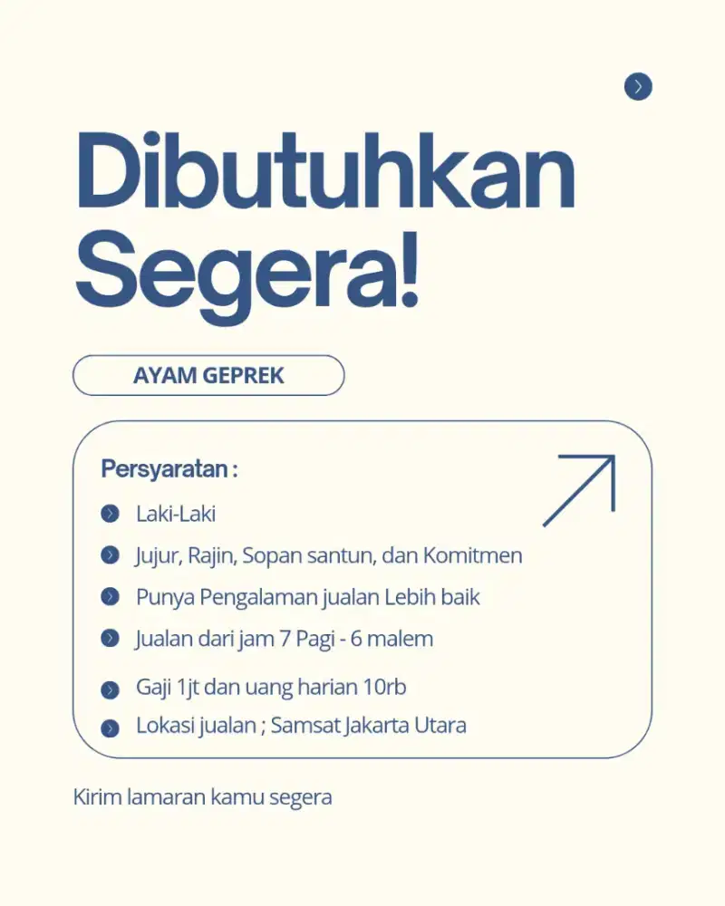LOWONGAN KERJA AYAM GEPREK