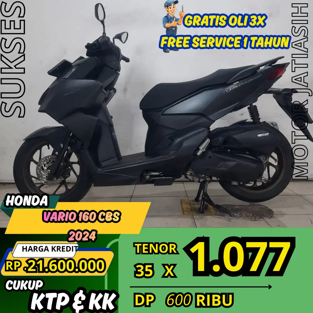 PROMO SPESIAL HONDA VARIO 160 CBS 2024 PROSES MUDAH syarat KTP dan kk