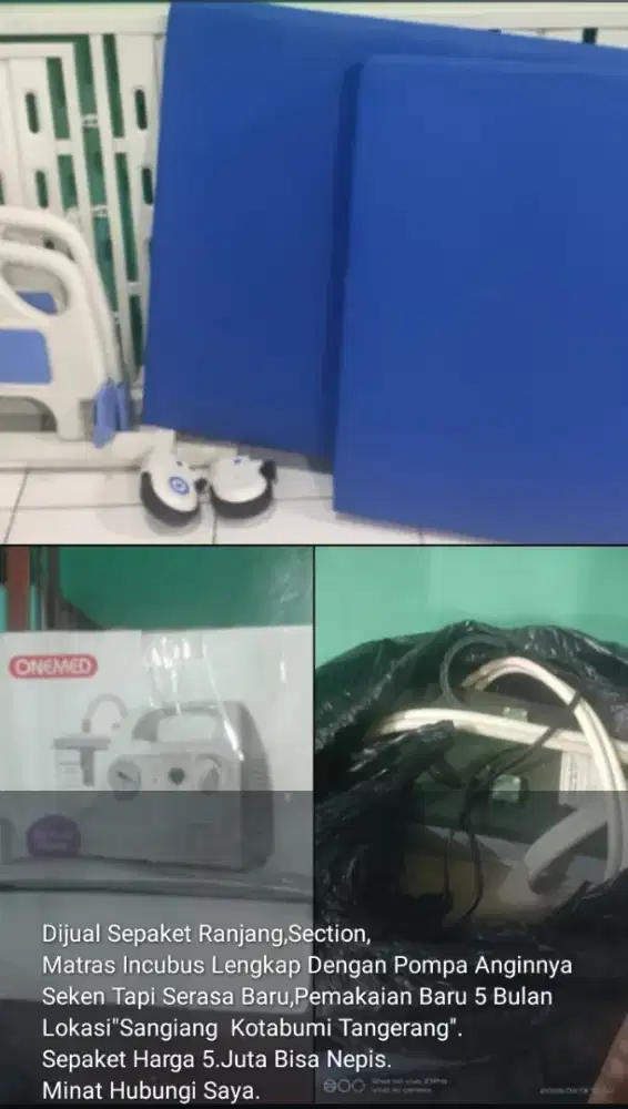 jual sepaket ranjang,section,matras Incubus lengkap dengan pompa angin