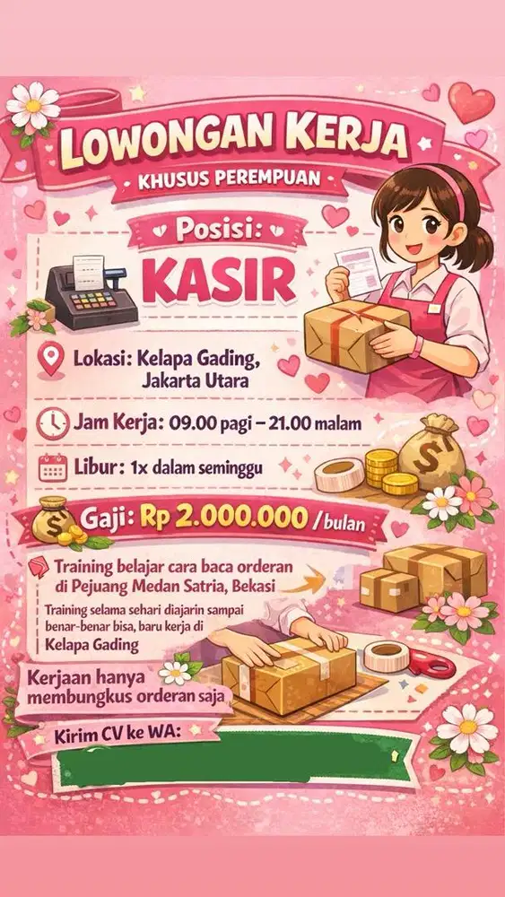 lowongan kerja kasir khusus perempuan