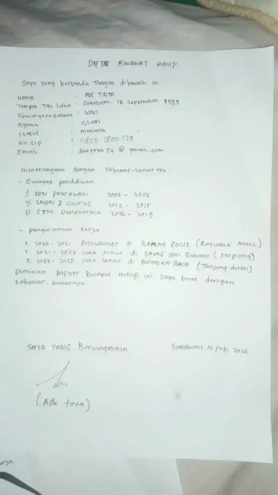 Cook/driver/helper cook/