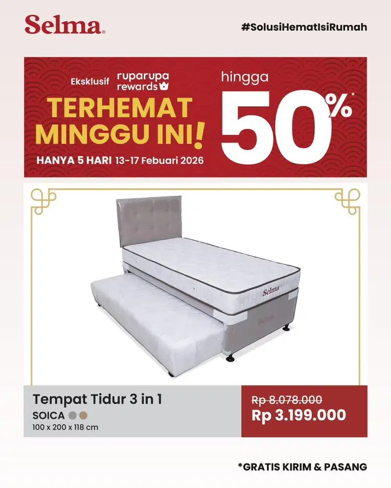 Kasur anak 3 in 1 uk 100*200 cm