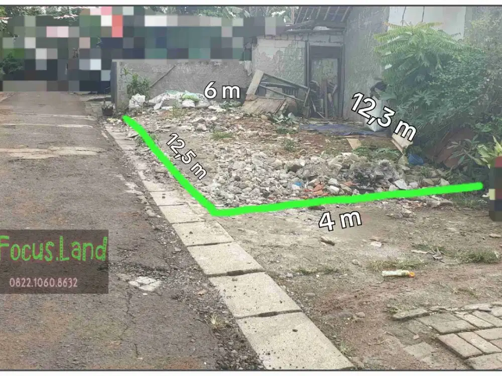 Tanah Pinggir Jalan Hook 61m di PONDOK KACANG pondok aren
