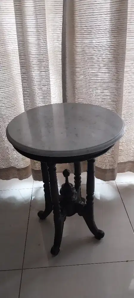 Meja Marmer Jati diameter 50cm