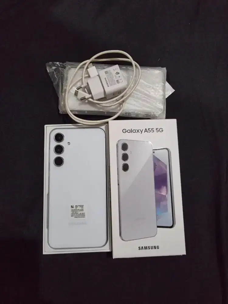 Jual hp siap pakai samsung A55 5g 8/256 grns resmi sein free ADAPTOR