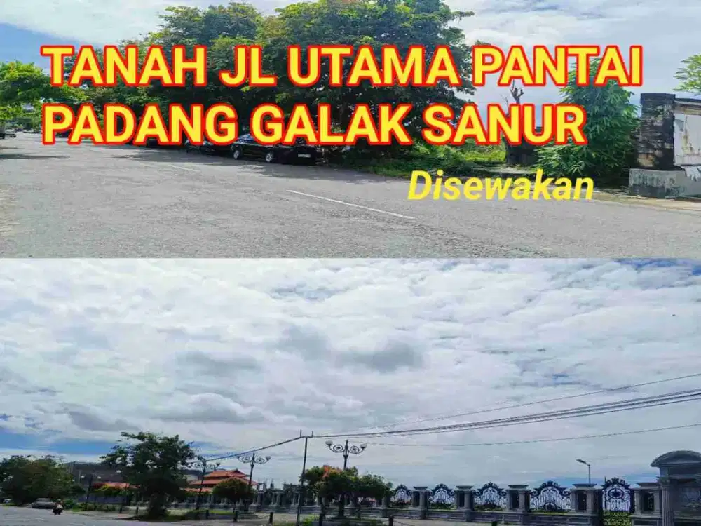jl utama padanggalak sanur!! 9.3 are tanah di sewakan