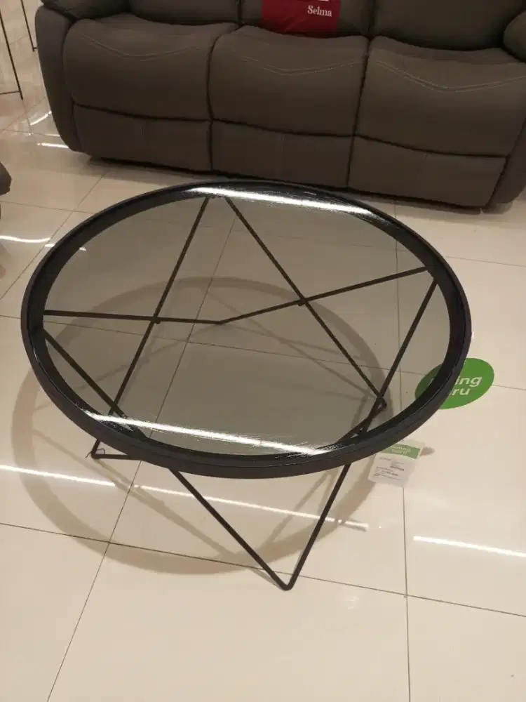 Meja Tamu Kaca Arco Black