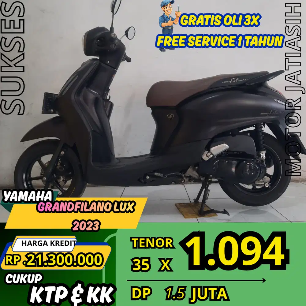 PROMO SPESIAL YAMAHA GRANDFILANO LUX 2023 SYARAT CKUP KTP DA KK