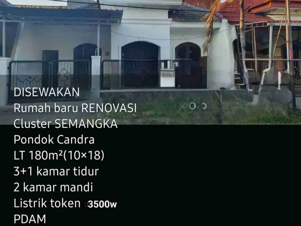 disewakan rumah siap huni pondok Tjandra murah