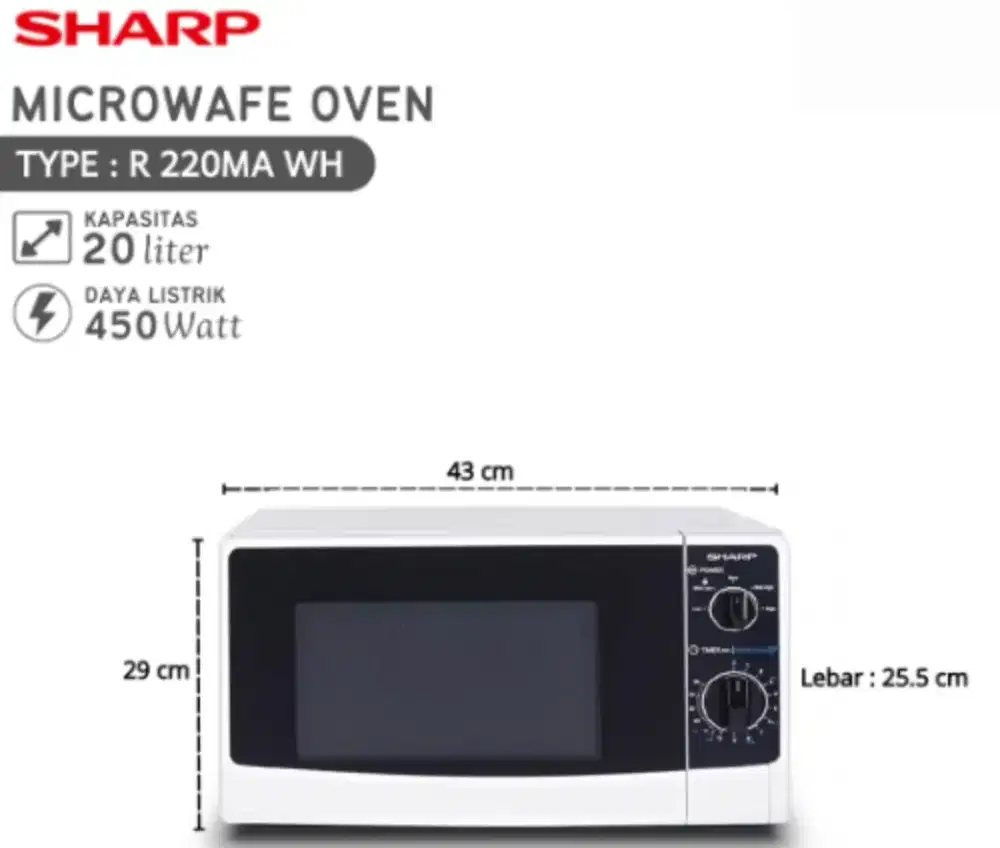 SHARP MICROWAVE OVEN _ (beli baru, belum pernah d pakai)