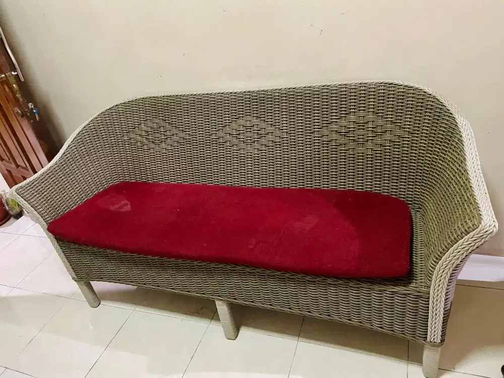 Kursi Rotan Minimalis Natural - Kokoh Cocok Untuk Ruang Tamu dan Teras