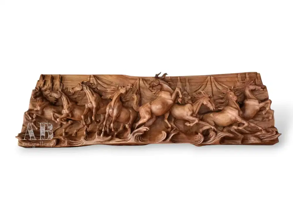 Pajangan Dinding Ukiran Kuda Kayu Jati