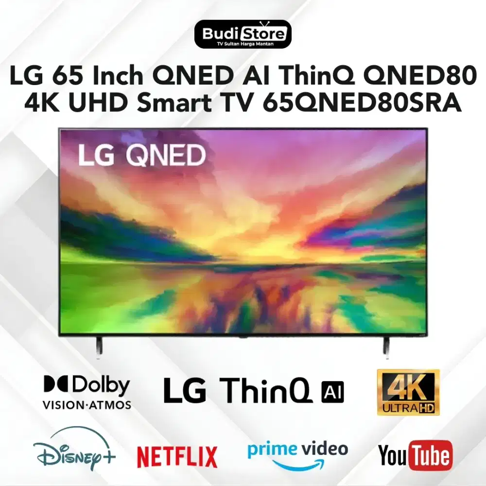 LG 65 Inch QNED QNED80 4K UHD Smart TV AI ThinQ 65QNED80SRA