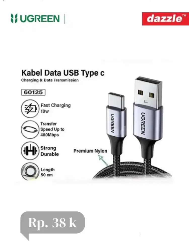 Ugreen kabel data USB A to C