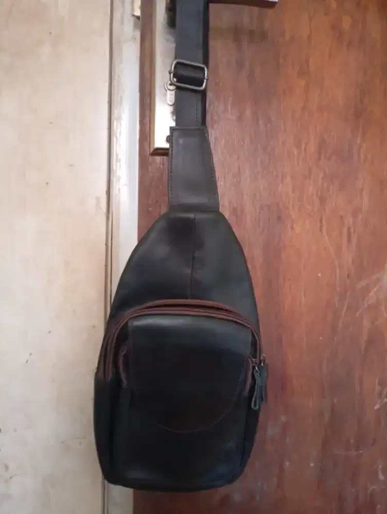 Tas Selempang Dada Kulit Sapi Asli Garut