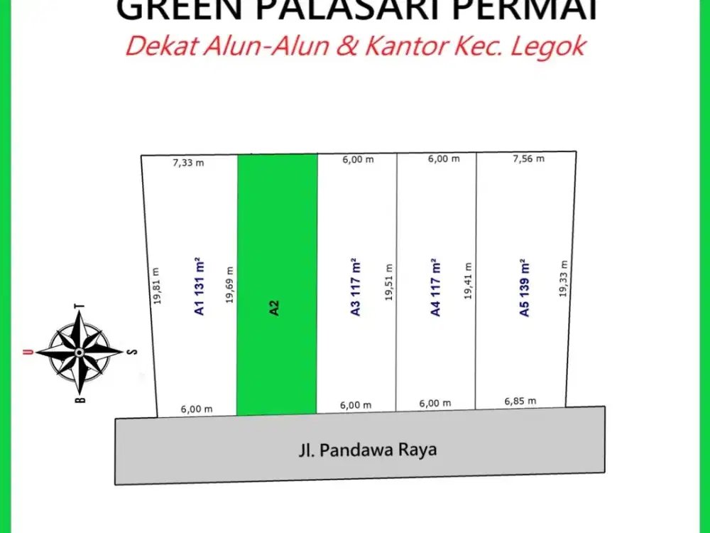 Tanah Murah SHM Pecah Unit, Strategis Dekat Alun Alun Legok