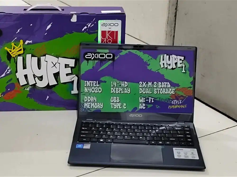 Like new Laptop AXIOO HYPE 1 Pemakaian baru 4 bulan, garansi resmi