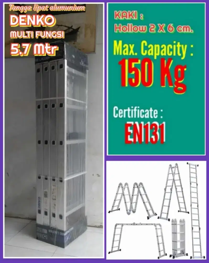 Tangga lipat alm. DENKO MULTI FUNGSI 5.7 Mtr