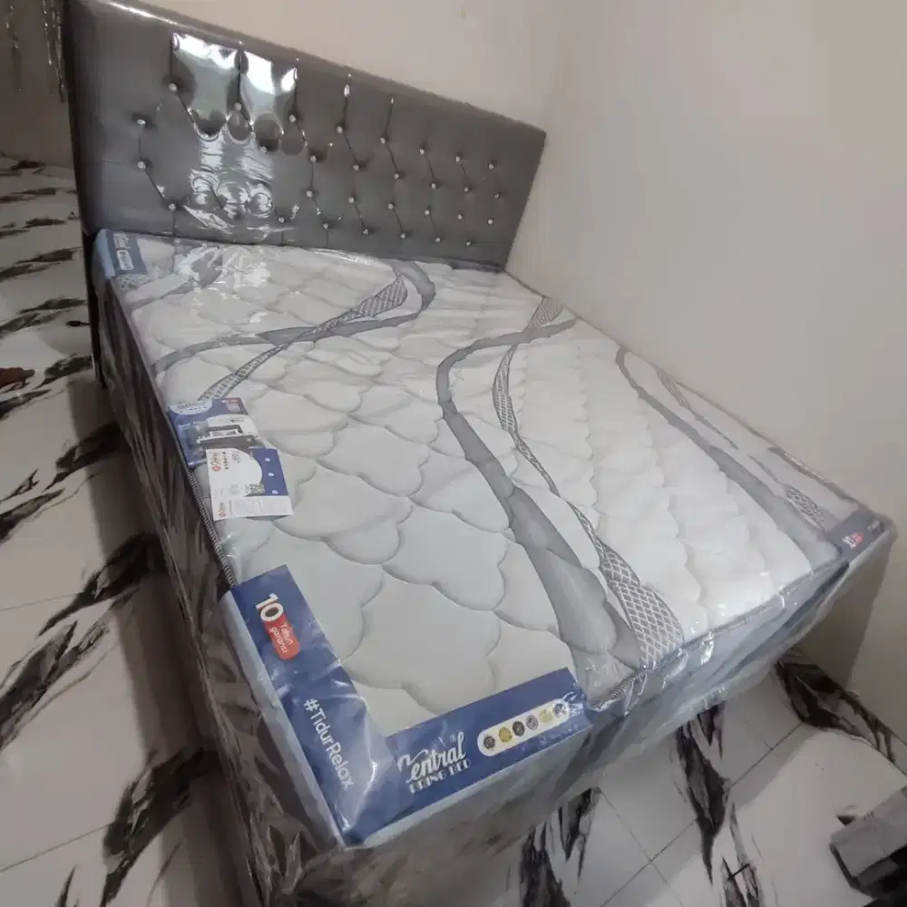 PAKET DIPAN + KASUR SPRING BED CENTRAL DELUXE TEBEL 33 CM UK160 X 200