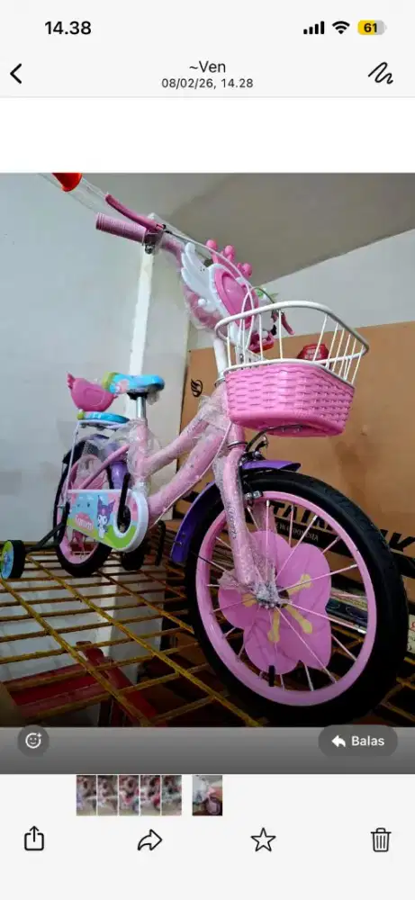 Sepeda Anak Perempuan Sepeda Mini 16 Inch KUROMI
