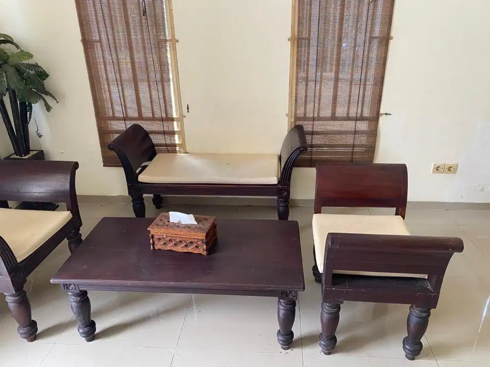 Kursi meja tamu set jati klasik