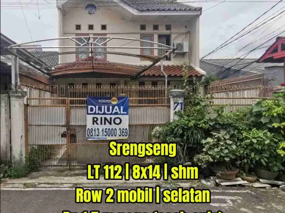 Lokasi emas! Harga masih nego! Rumah butuh minor renov lebar 8 dekat jalan karya utama srengseng jakarta barat