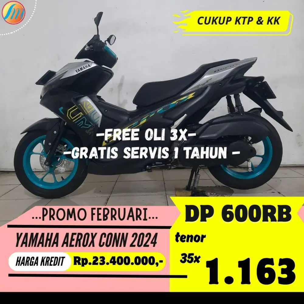 YAMAHA AEROX CONNECTED 2024 DP PROMO 600RIBU ANGSURAN SANGAT RINGAN