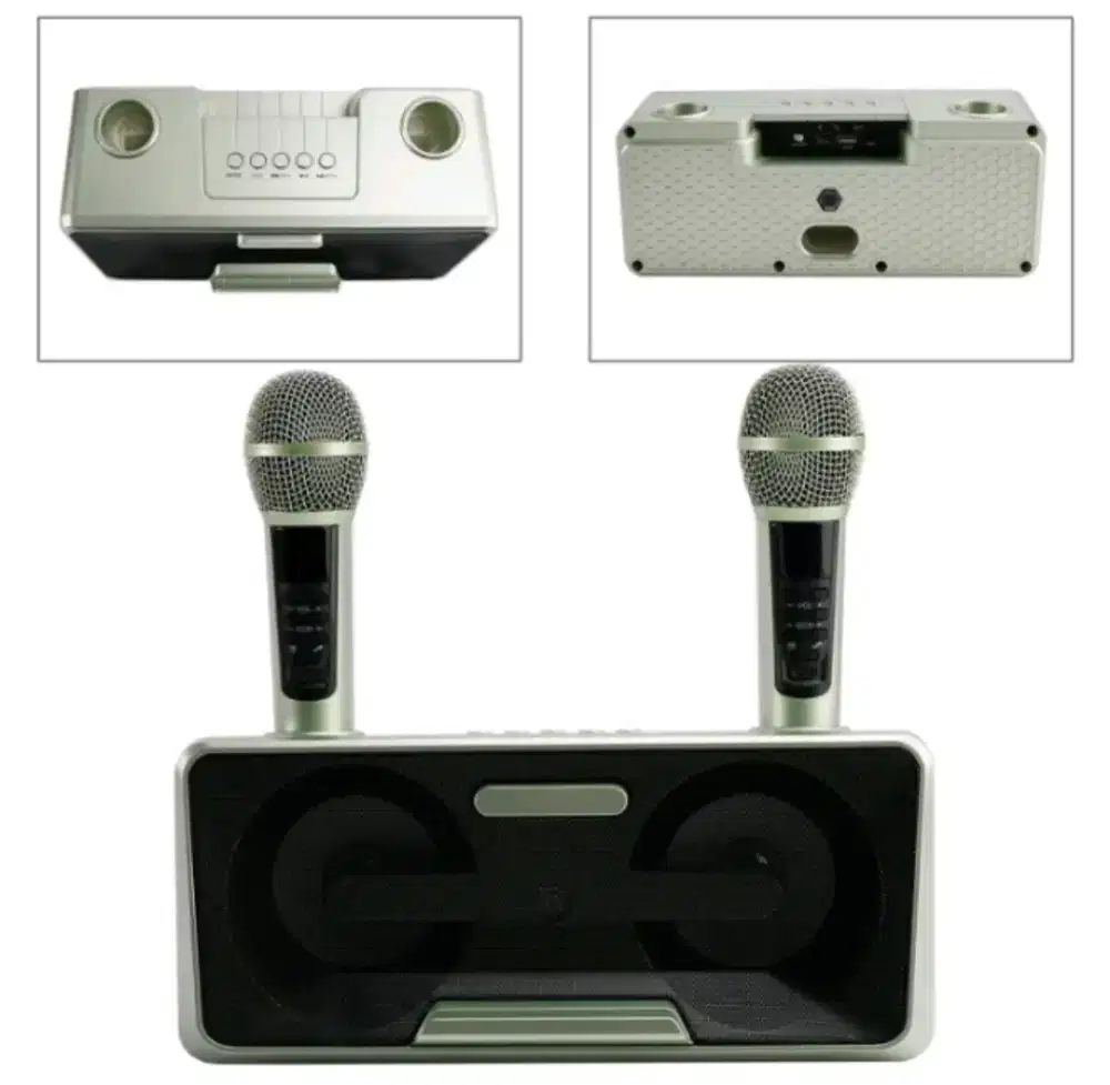 Speaker Bt karaoke lengkap 2mic wireless+Rgb