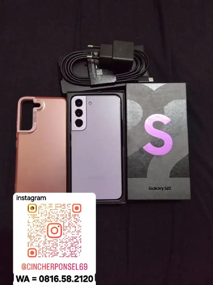 Jual samsung S22 5g 8/256 istimewa likenew grns resmi free adaptor