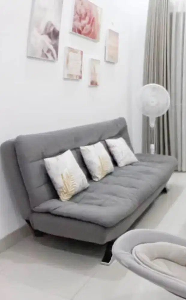 Preloved : Sofabed minimalis abu abu