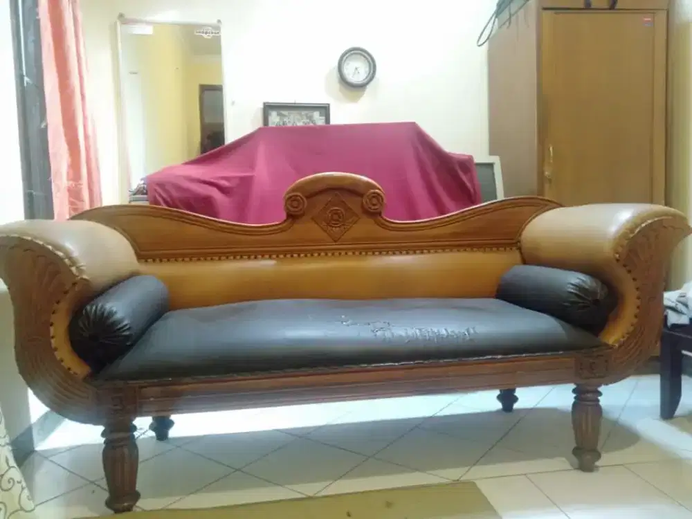 Sofa jati panjang asli