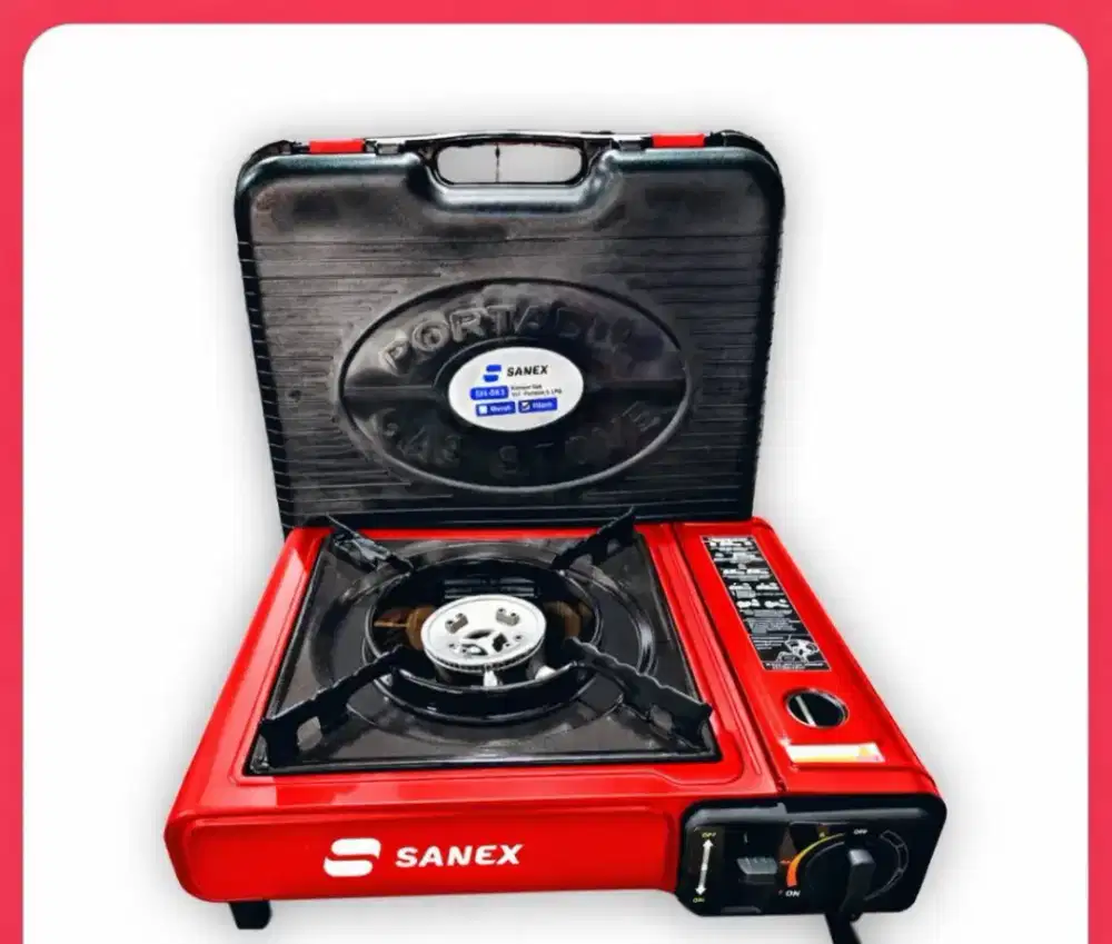 Kompor portable merk Sanex garansi