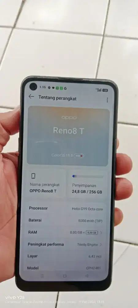 OPO. Reno 8t. 8/256 minus gantian lcd FP of pastinya