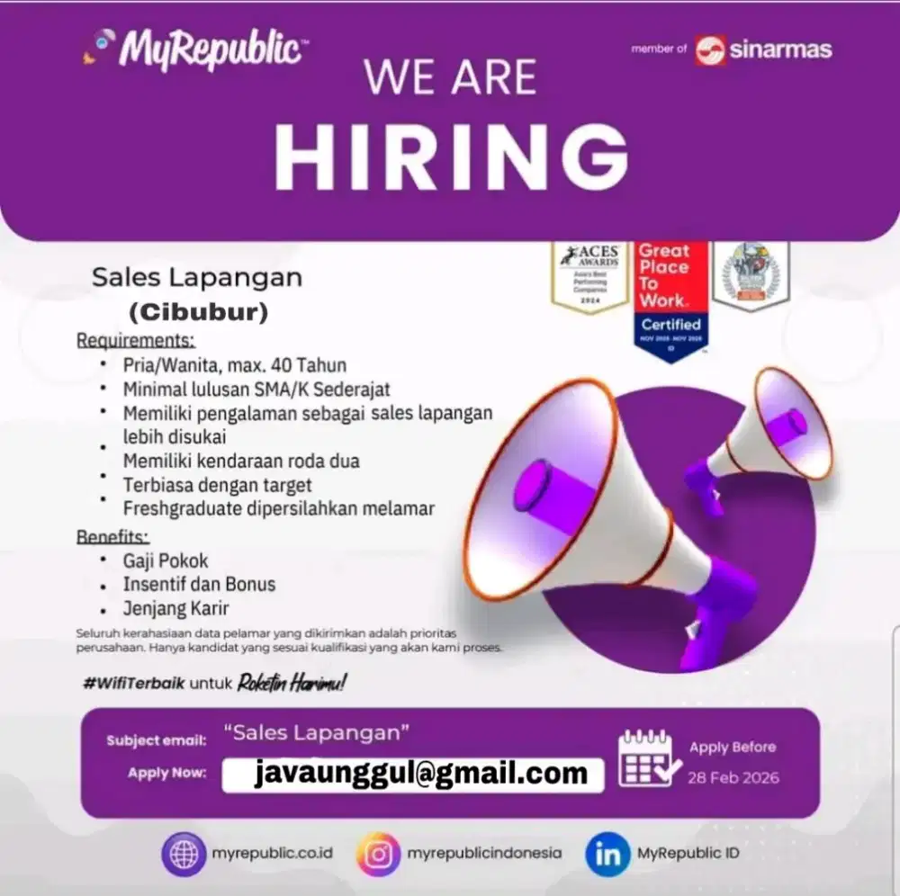 Lowongan sales provider wifi